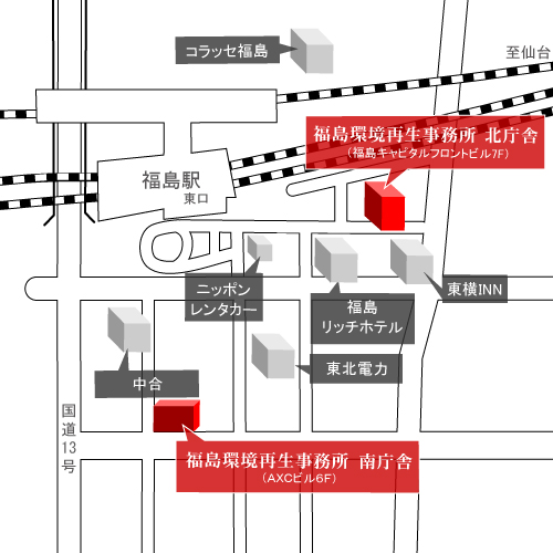 福島環境再生事務所地図画像